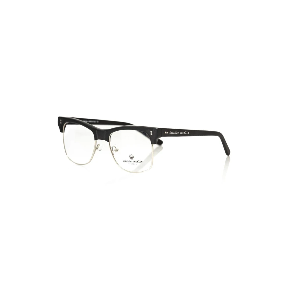 Frankie Morello Men's Black Clubmaster Style Eyeglasses - Glasses - One Size - Accessories