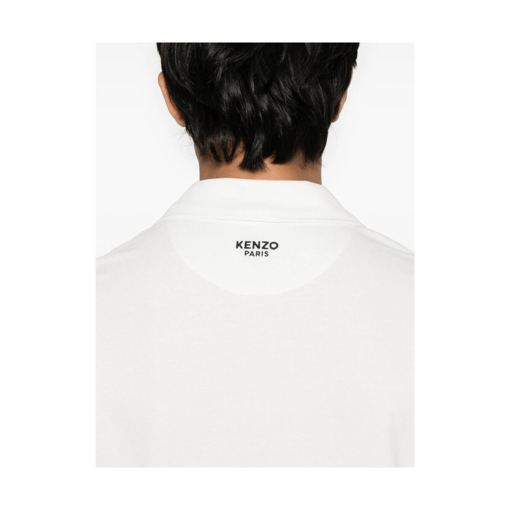 Kenzo Witte Polo Sweater met Logo Borduurwerk White Heren