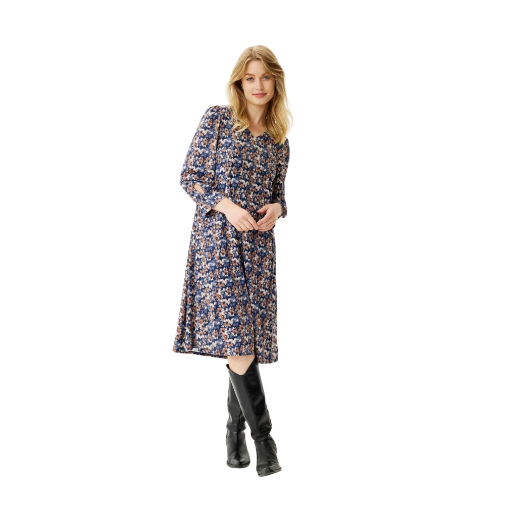 IN Front Blauwe 3 4 Mouwen Lucy Jurk Multicolor Dames