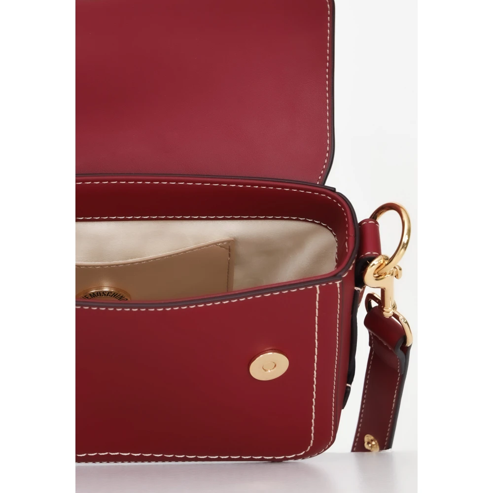 Love Moschino Paarse Schoudertas met Logo Plaque Red Dames