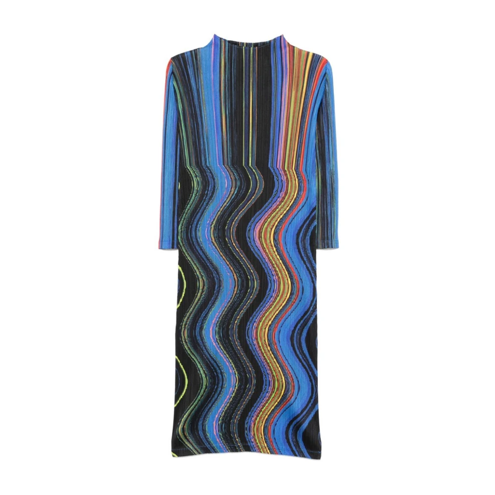 Issey Miyake Stijlvolle Warp Jurk Multicolor Dames