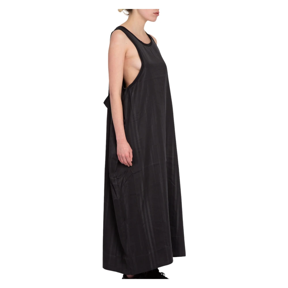 Y-3 Zwarte 3-Stripes Jurk Black Dames