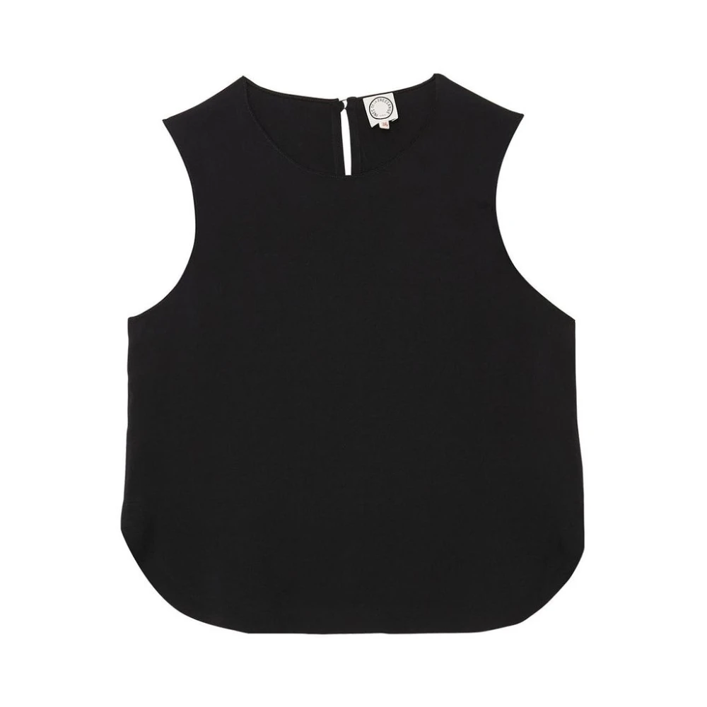 Ines De La Fressange Paris Navy Blue Mouwloze Blouse Blue Dames