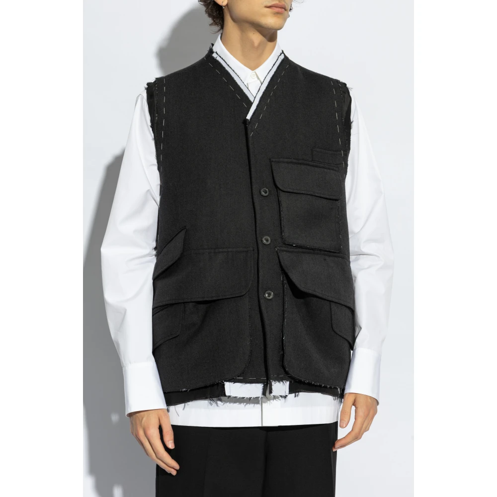 Maison Margiela Vest met vintage-effect Black Heren
