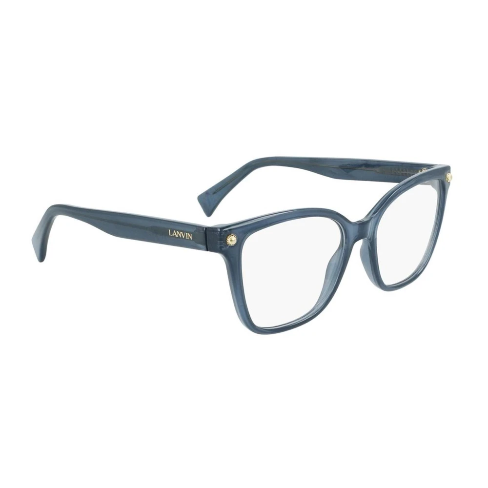 Lanvin Blauwe Geïnjecteerde Framebril Stijlvol Ontwerp Blue Dames