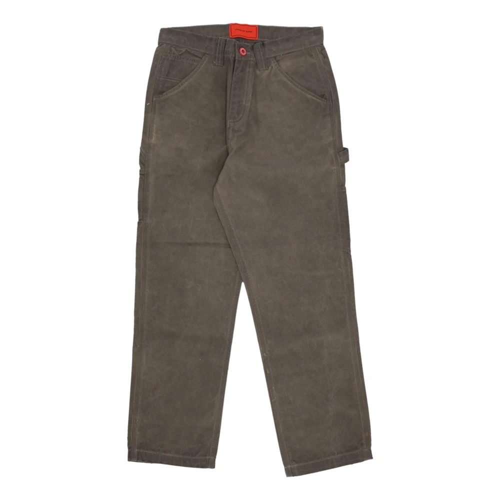Vision OF Super Vlammen Denim Broek Militair Groen Gewassen Green Heren