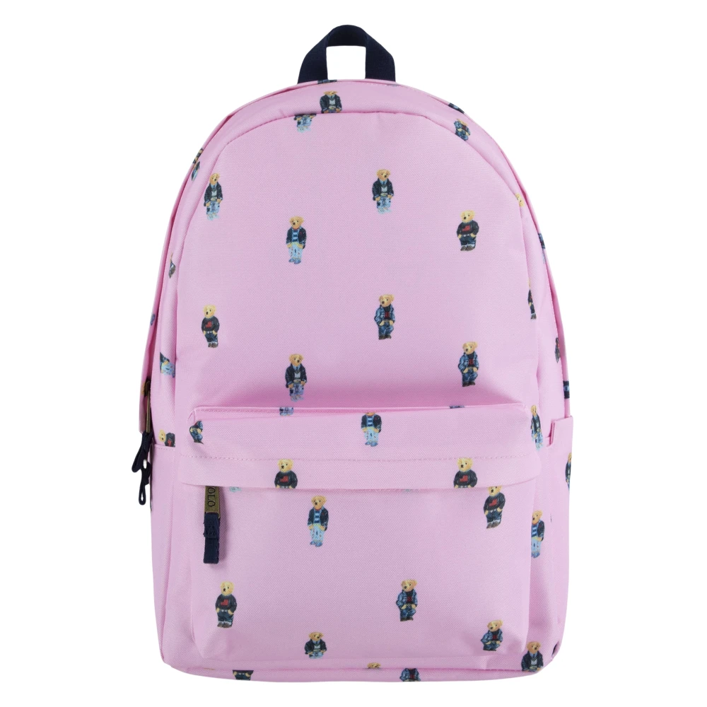 Ralph Lauren Girls Pink School Bags, One Size, Polo Bear Backpack