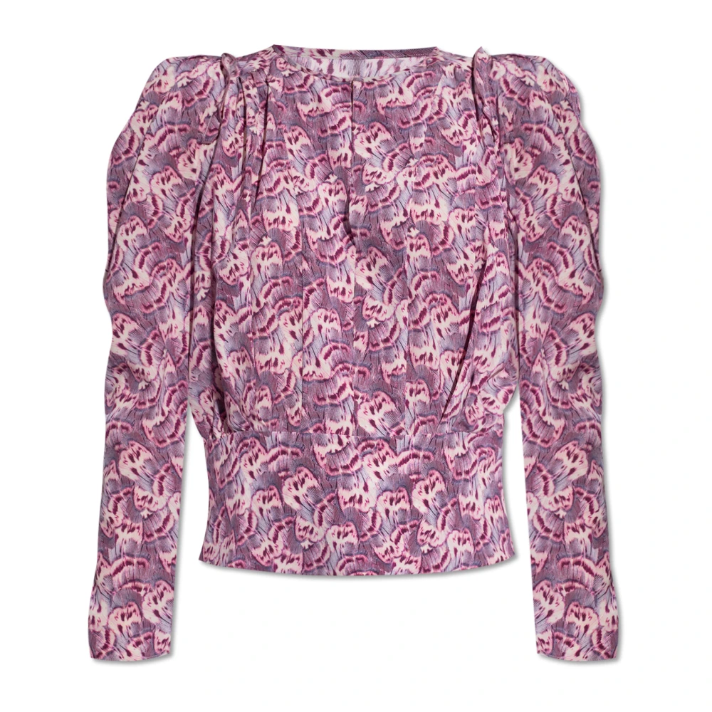 Isabel marant Mauve Grafische Print Zijde Blend Sweater Pink Dames