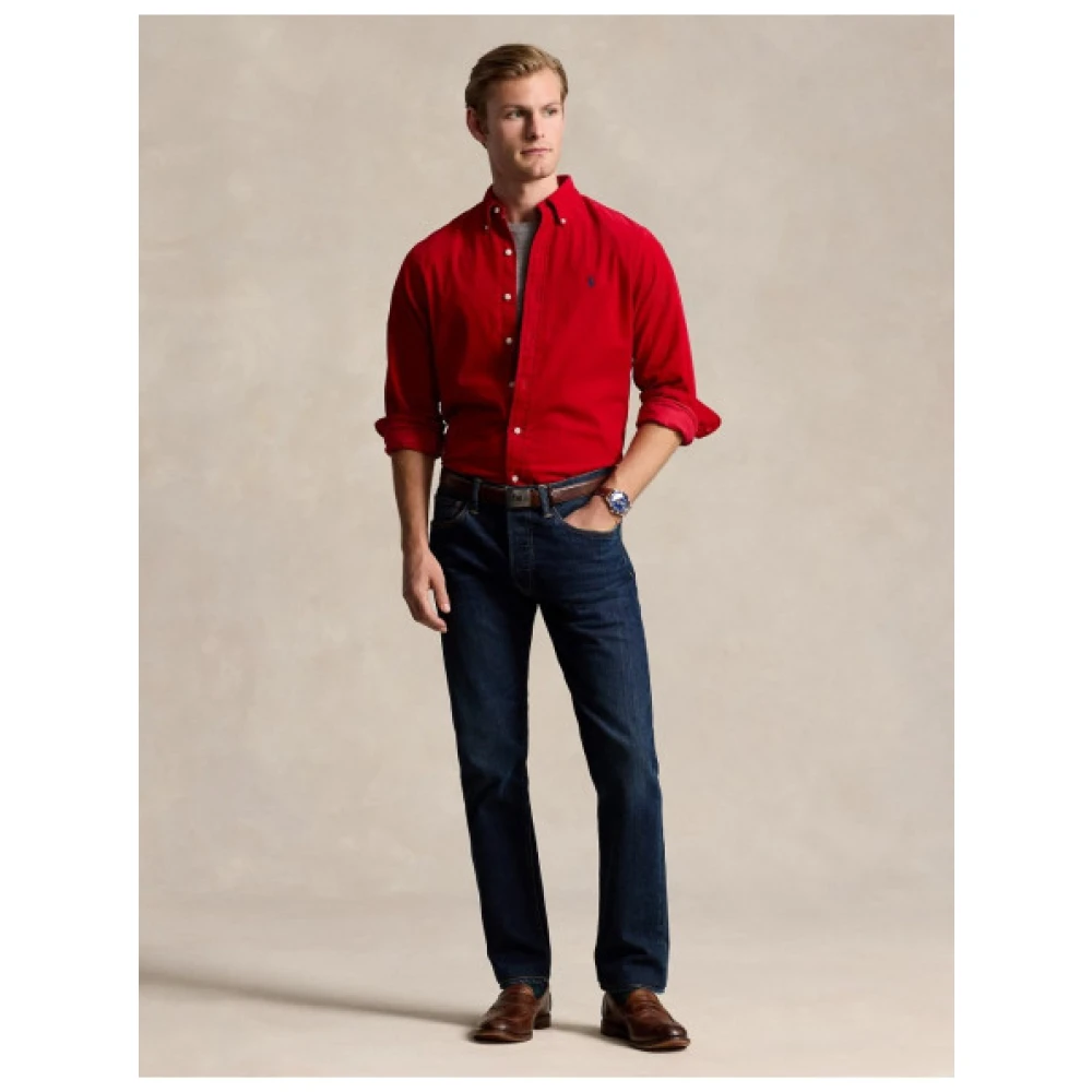 Polo Ralph Lauren Slim Fit Fluwelen Overhemd Red Heren