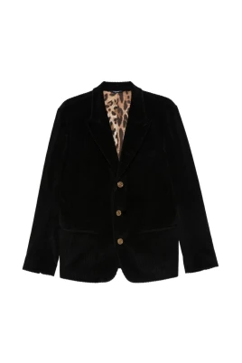 Svarta knappfästning peak lapel jackor