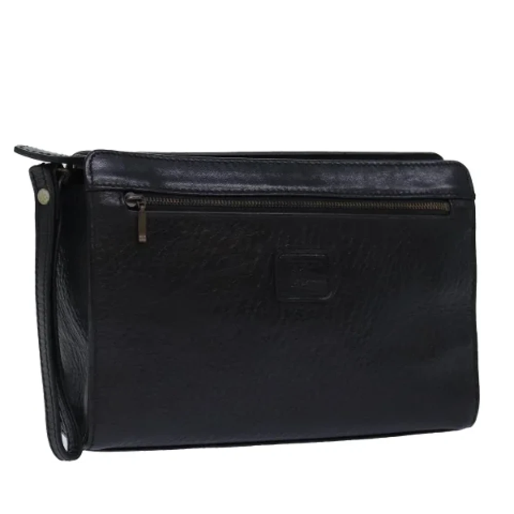 Burberry Vintage Pre-owned Leather clutches Black Dames