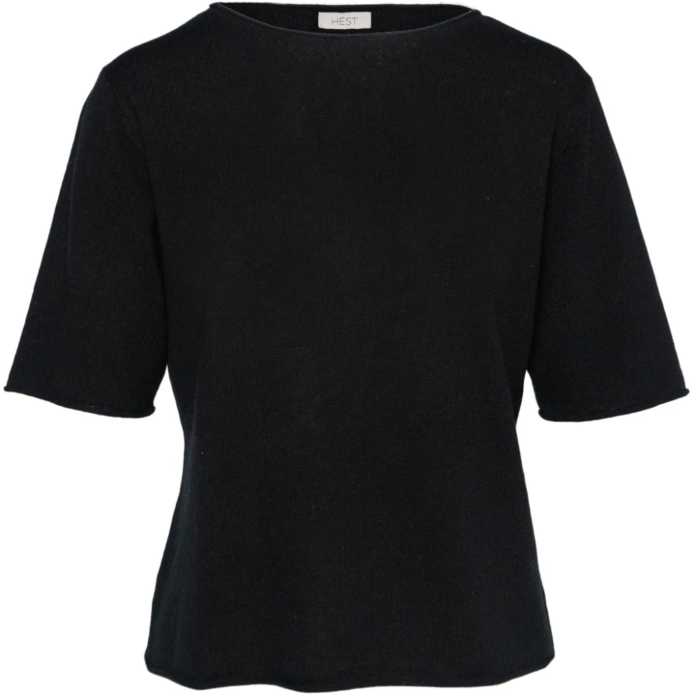 Hést Selma Shortsleeve Sweater Black, Dam