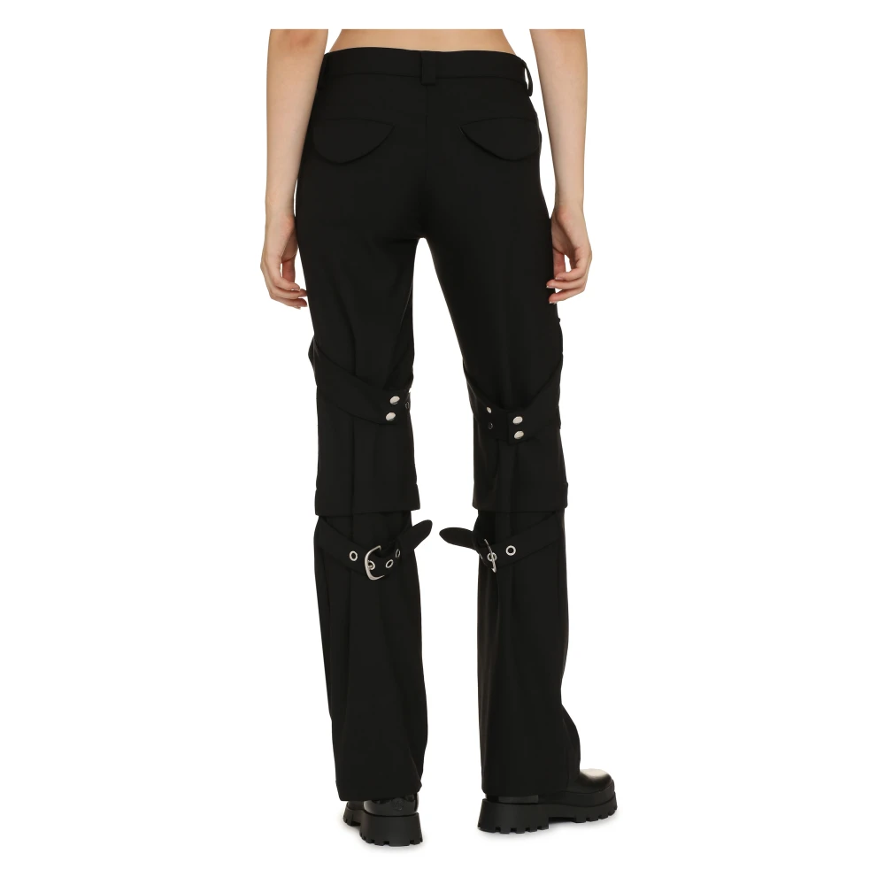 Off White Cargo broek met decoratieve gespen Black Dames
