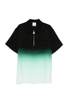 Gradient Monogram Zip Polo