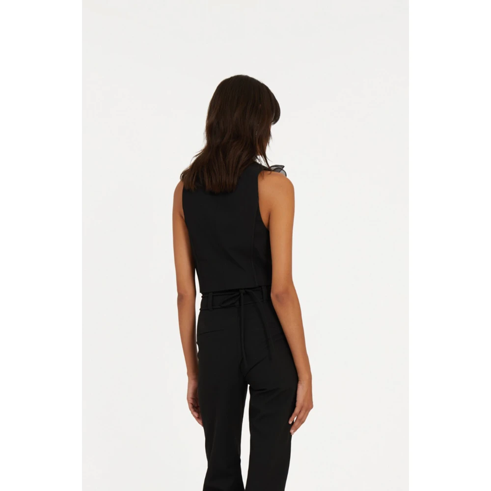 Rotate Birger Christensen Zwarte Bloem Waistcoat Black Dames