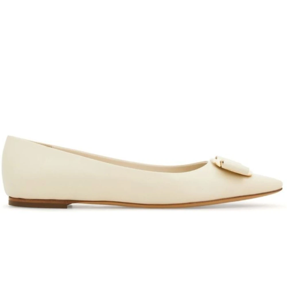 Ferragamo Women's Beige Cream Ballet Shoes For - Ballerina Shoes - 2 1/2 Uk - Shoes