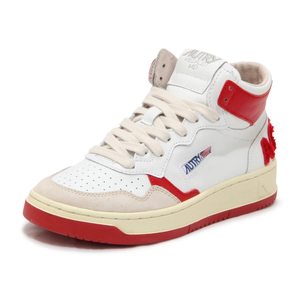Autry Medalist Mid Vintage Effect Schoenen Dames Schoenen Wit