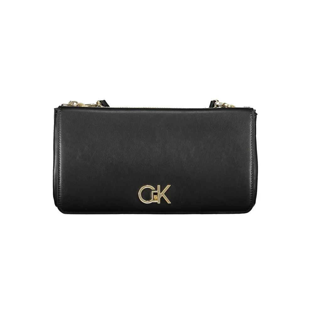 Calvin Klein Women's Black Polyester Shoulder Bag With Logo
