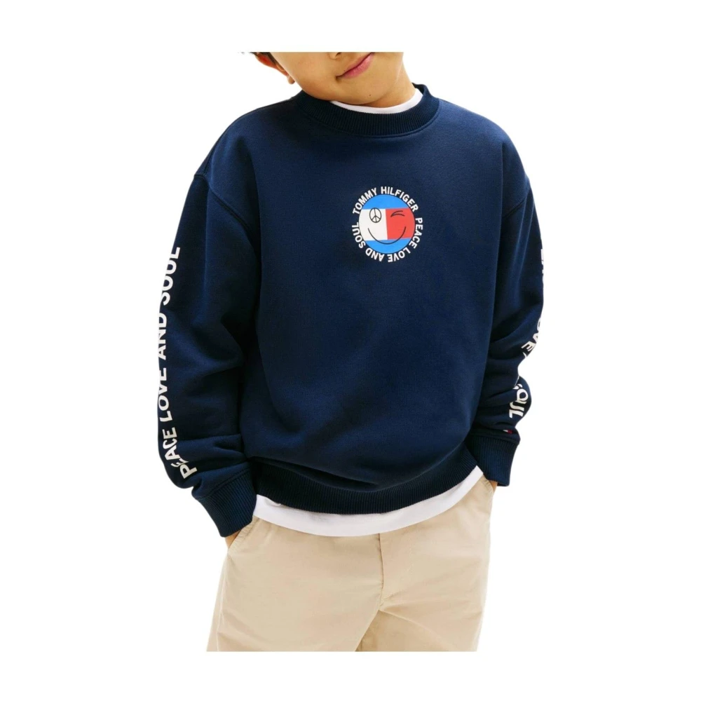 Tommy Hilfiger Boys Blue Fun Flag Sweatshirt - Kids Sweatshirts - 6 Y - Kids
