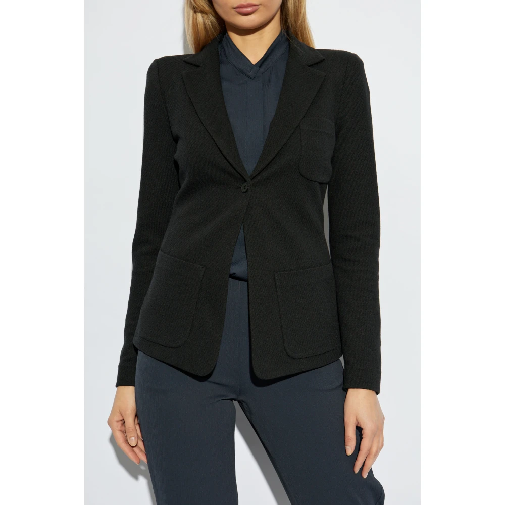 Emporio Armani Blazer met open revers Black Dames