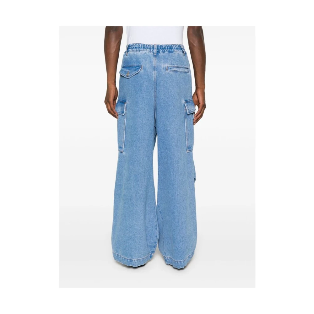 Marni Denim Cargo Broek met Elastische Tailleband Blue Heren