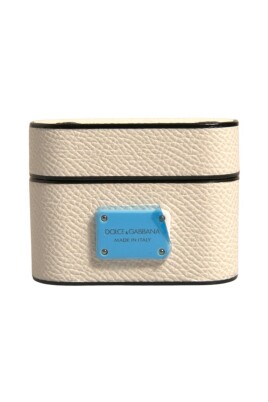 white-leather-logo-airpods-case