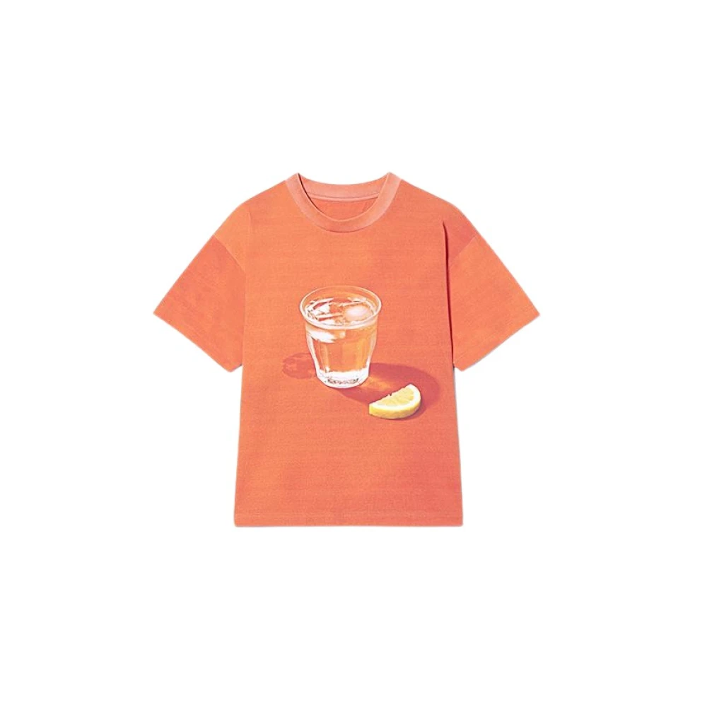 Jacquemus Klassiek Citroenprint T-Shirt Orange Dames