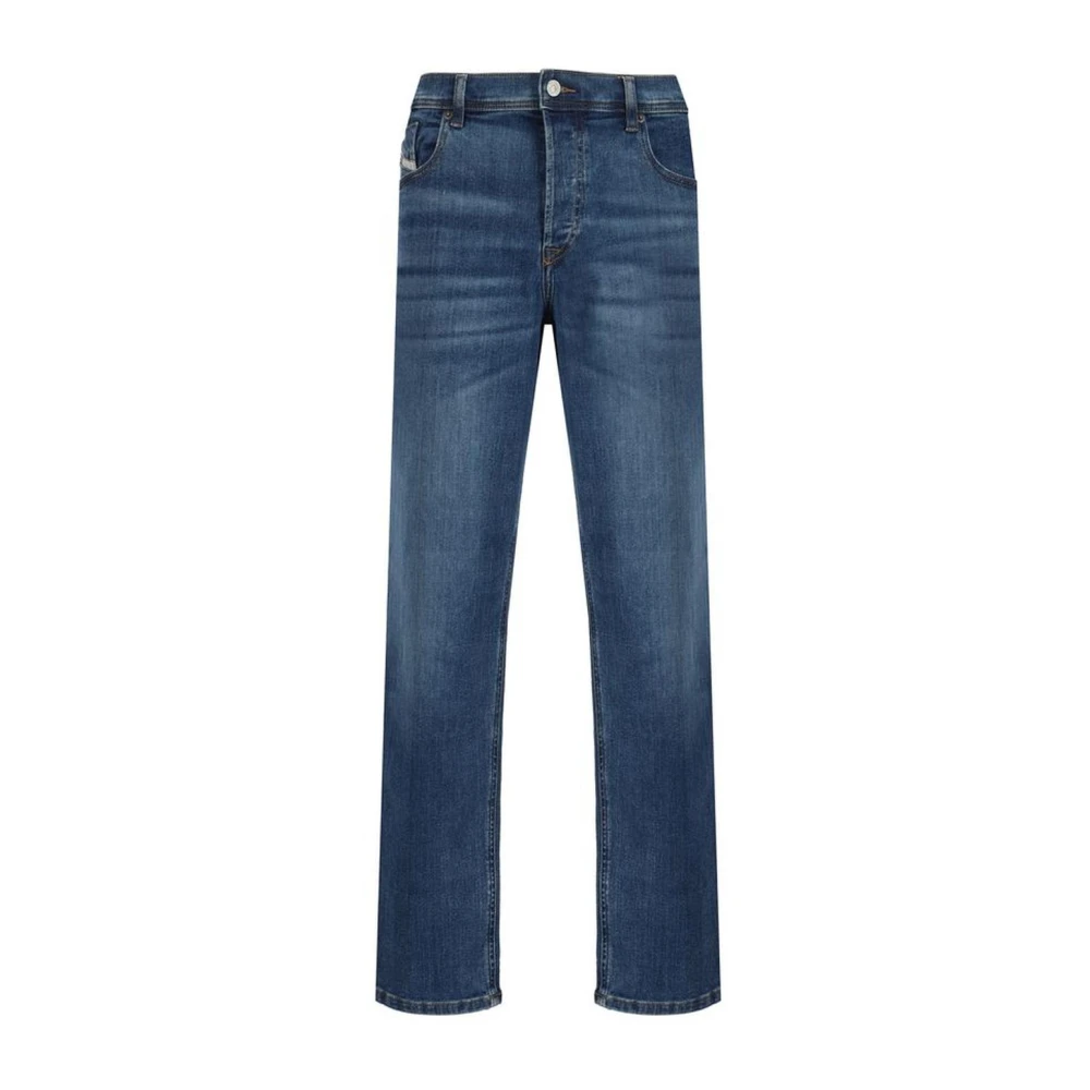 Diesel Klassieke Five-Pocket Jeans met Leren Patch Blue Heren