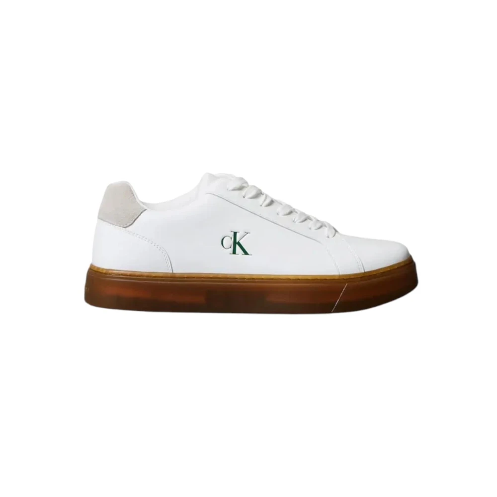 Calvin Klein Men's White Sneakers, 9 Uk, Classic Cupsole Trainers