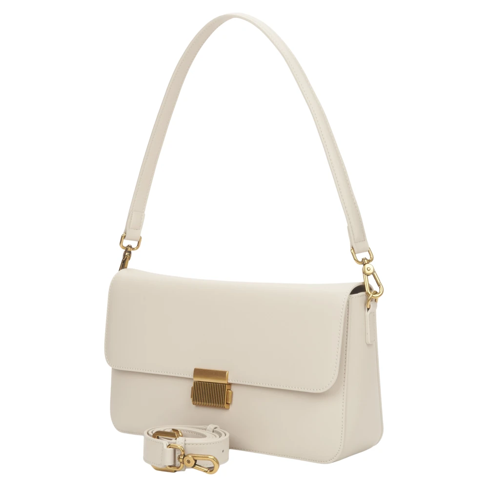 Estro Women's Beige Leather Crossbody Bag - Shoulder Bags - One Size - Bags