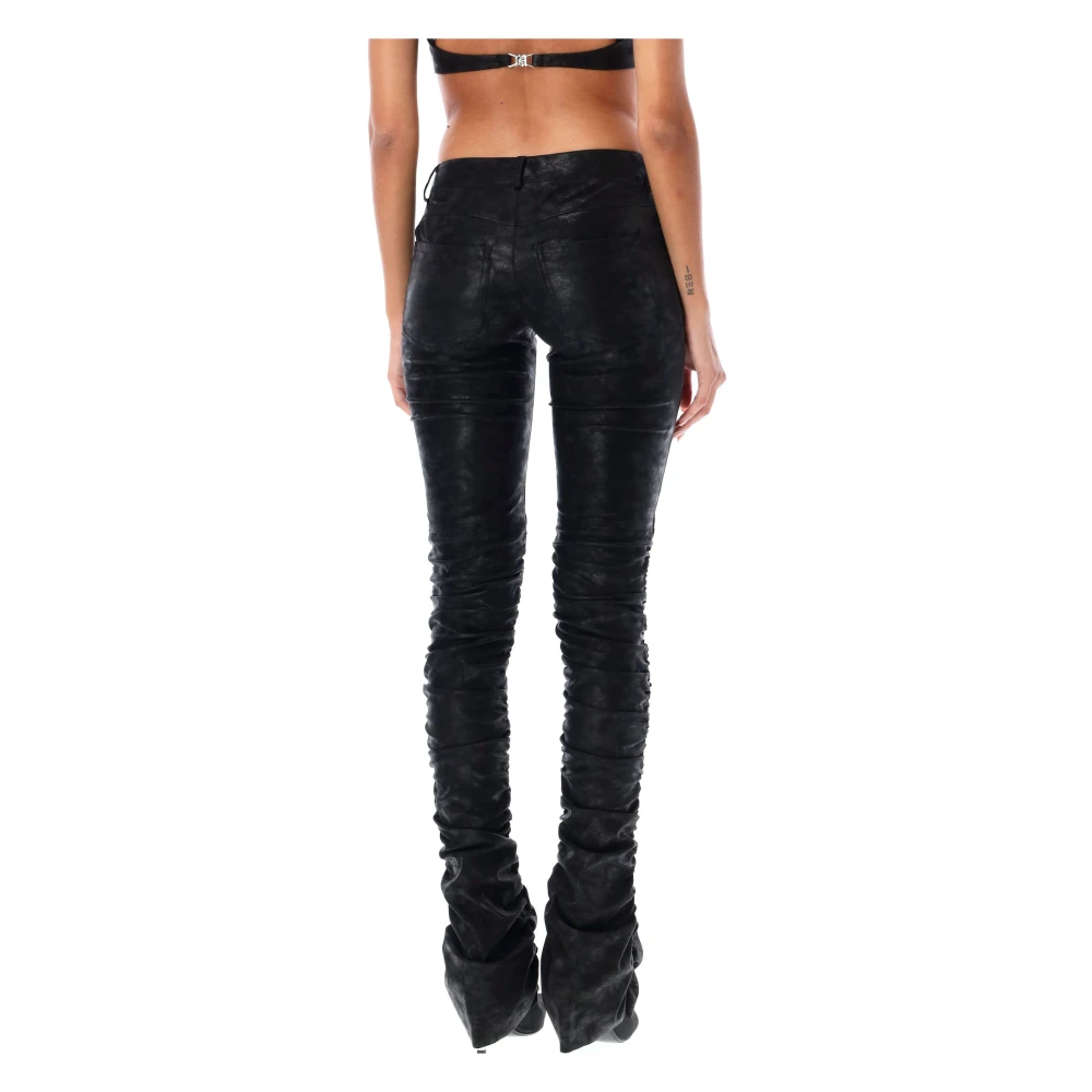 Misbhv Zwarte Nep Leren Gerimpelde Broek Black Dames