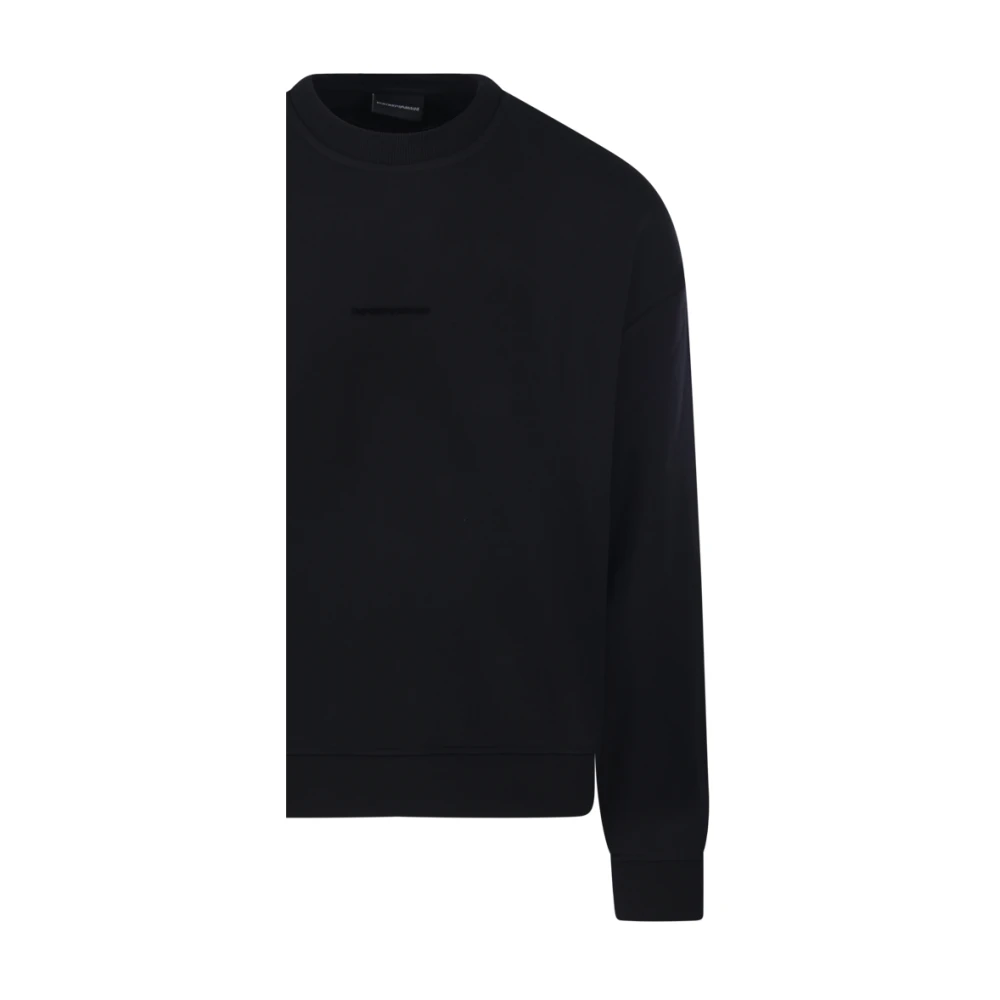 Emporio Armani Klassieke Ronde Hals Sweatshirt in Zwart Black Heren