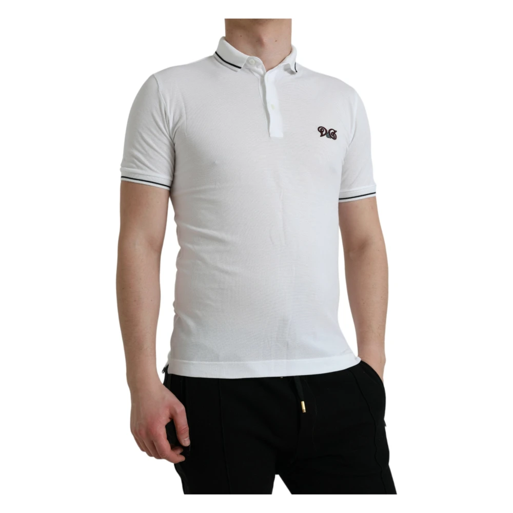 Dolce & Gabbana Wit Logo Polo T-shirt White Heren