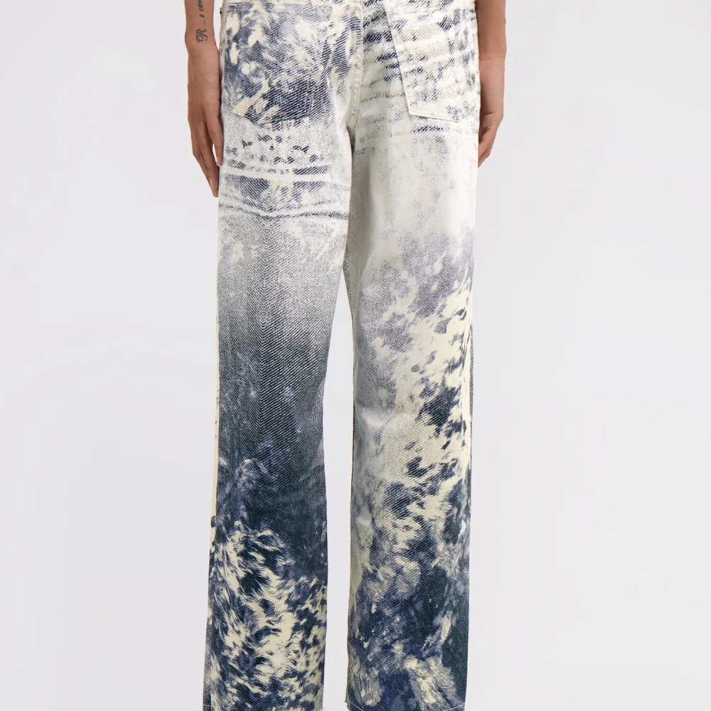 Roberto Cavalli Appaloosa Print Jeans Rits Knoopsluiting Multicolor Dames