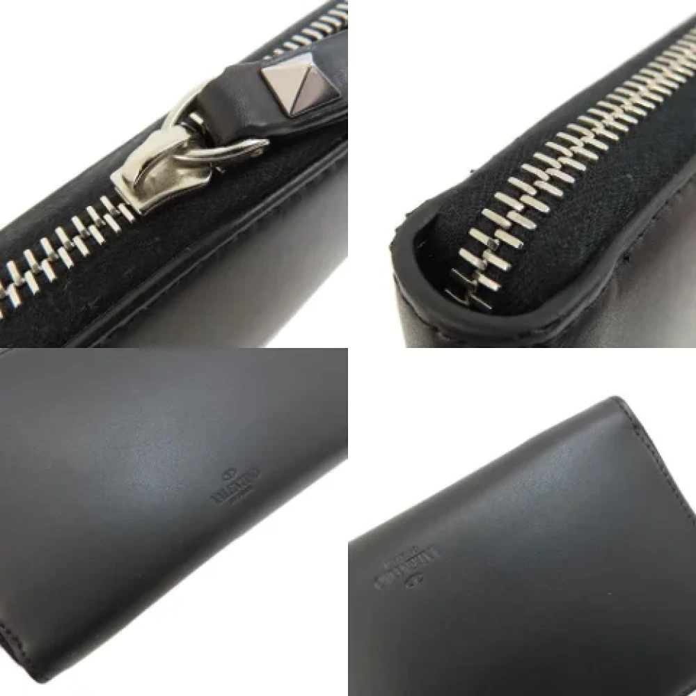 Valentino Vintage Pre-owned Leather wallets Black Dames