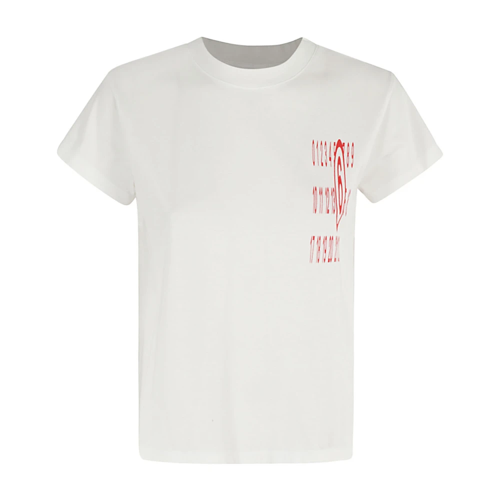 MM6 Maison Margiela Casual Katoenen T-shirt White Dames