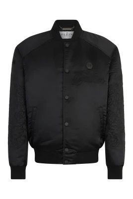 Satin Bomber Jacket Skull Dragons