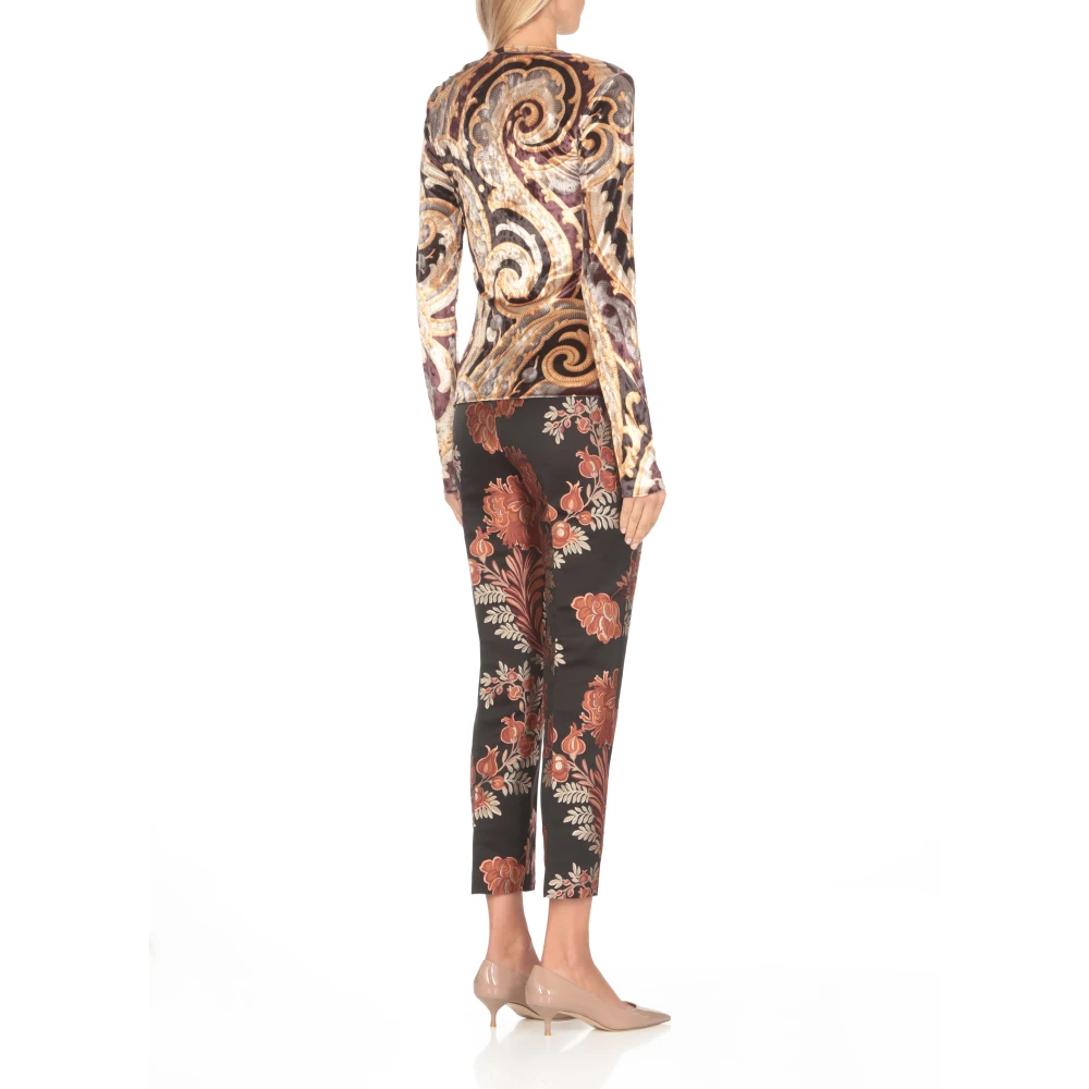 ETRO Multicolor Chenille Sweater met All-Over Print Multicolor Dames