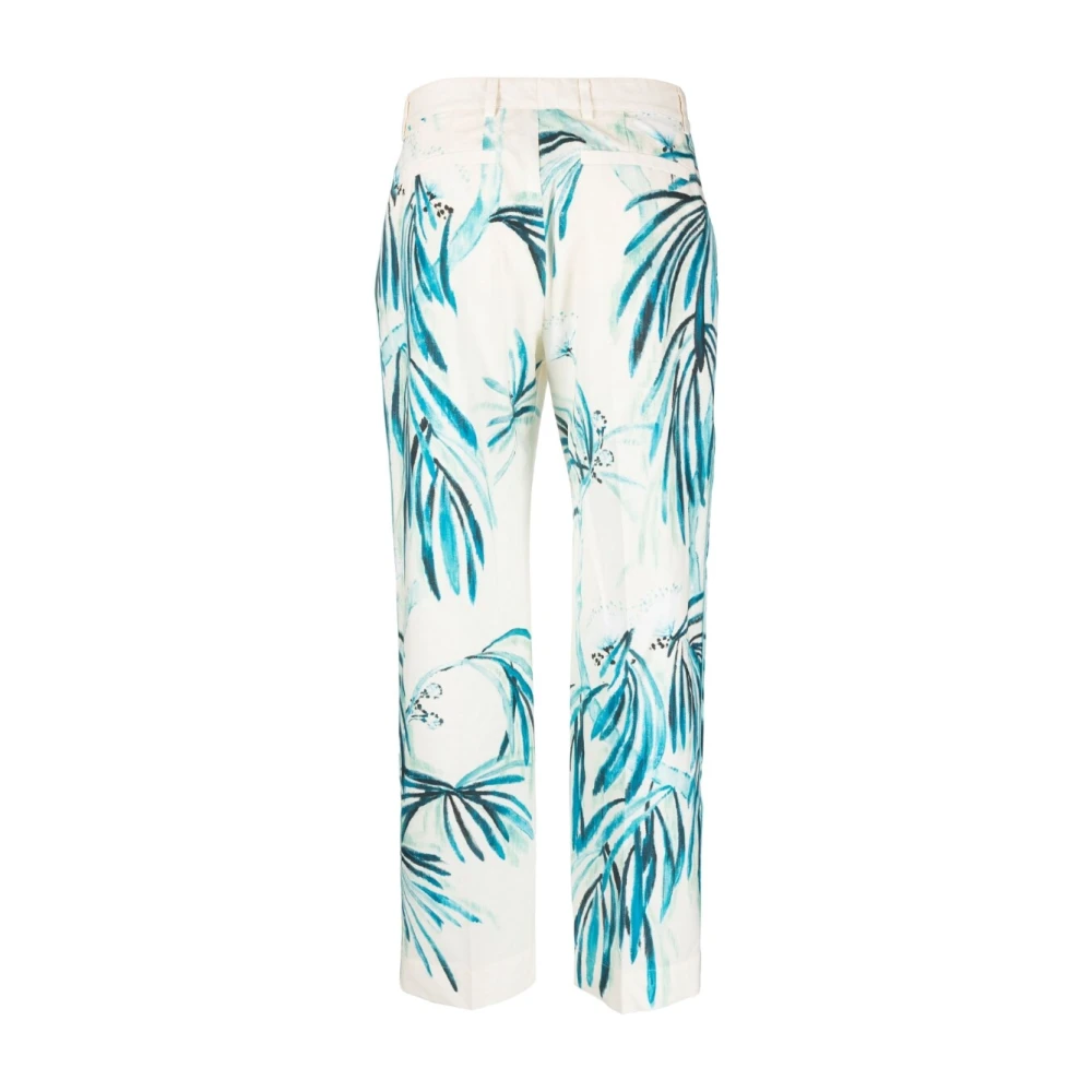 F.r.s For Restless Sleepers Witte broek met bladprint White Dames