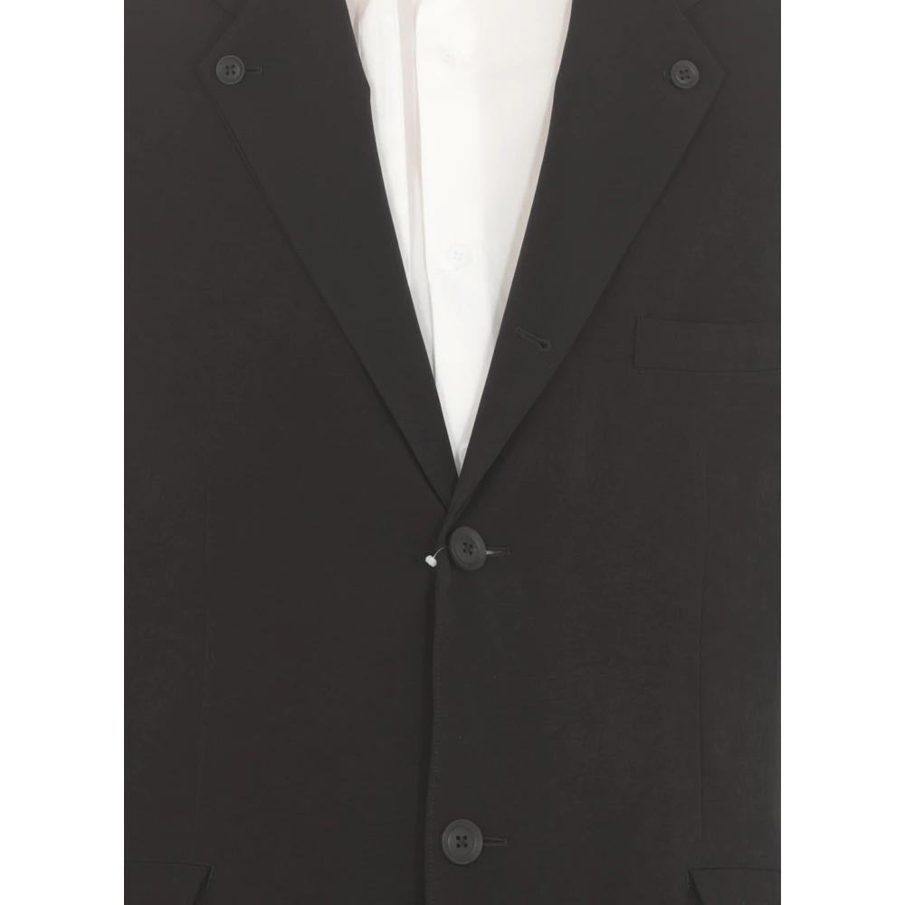 Yohji Yamamoto Zwarte Pour Homme Jas Peak Revers Black Heren