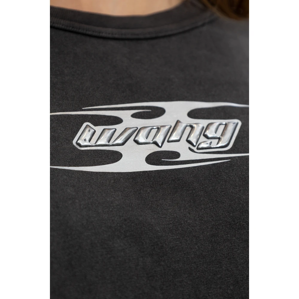 T by Alexander Wang T-shirt met logo Gray Dames
