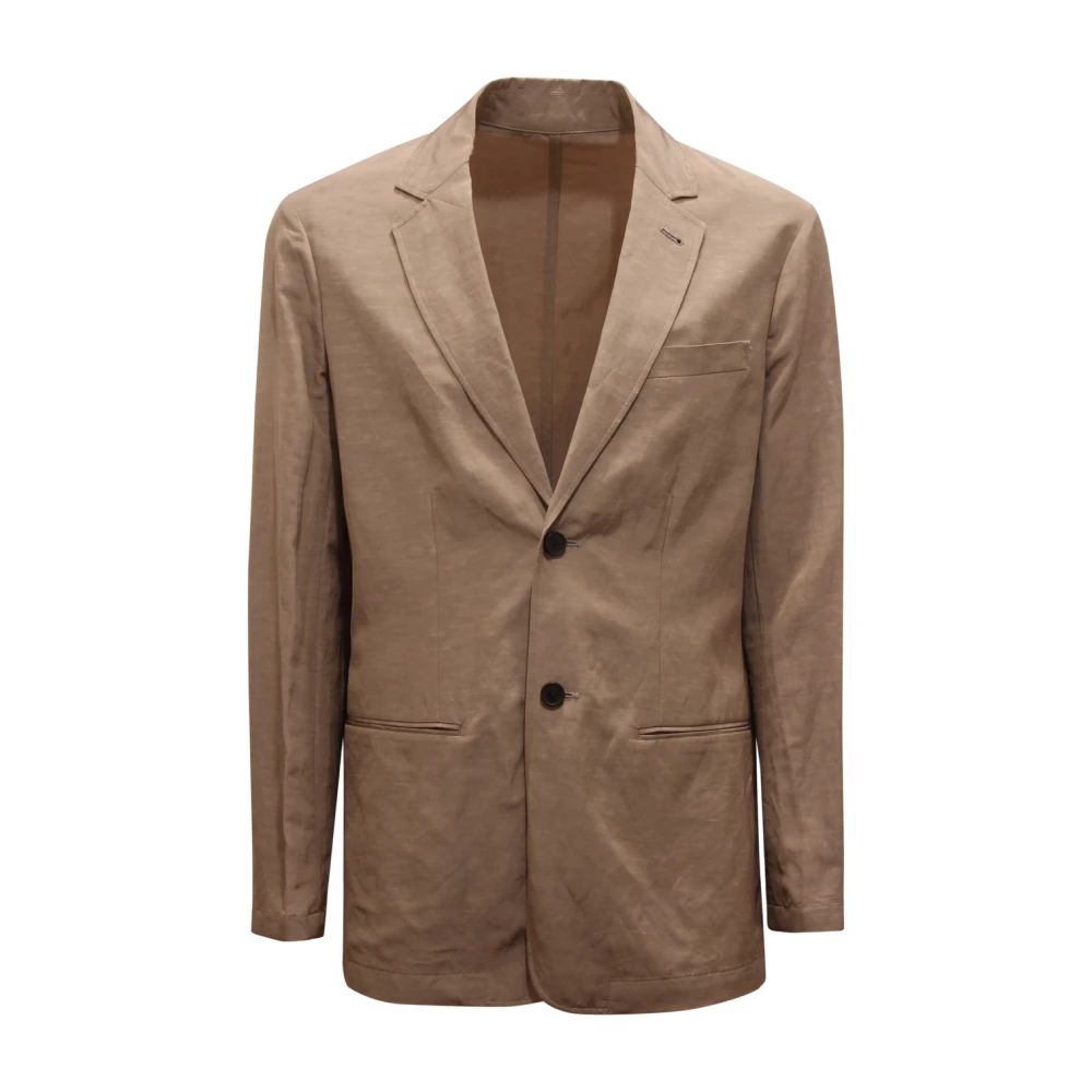 Armani Men's Beige Giacca Sfoderata Viscose/Linen Jacket - Blazers - M - Jackets