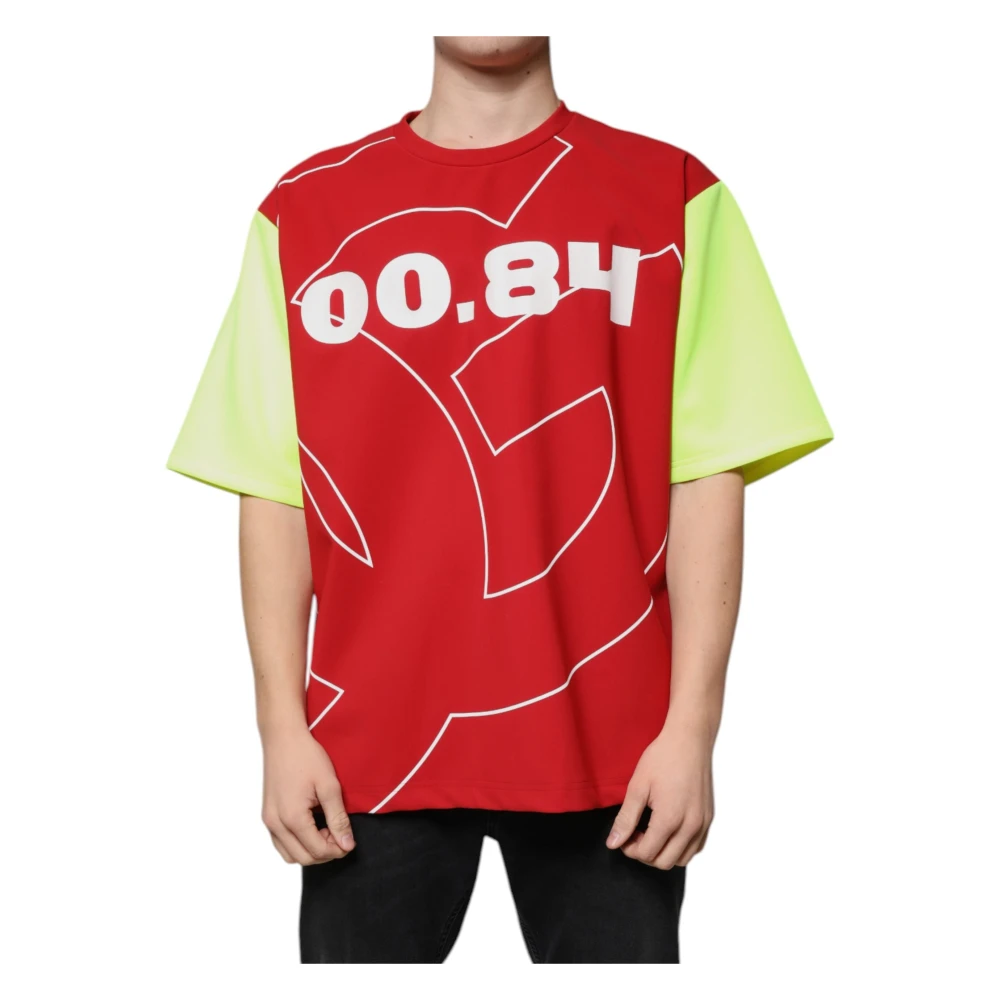 Dolce & Gabbana , T-Shirts, Male, Multicolor, L, Logo Cotton Crew Neck T-Shirt