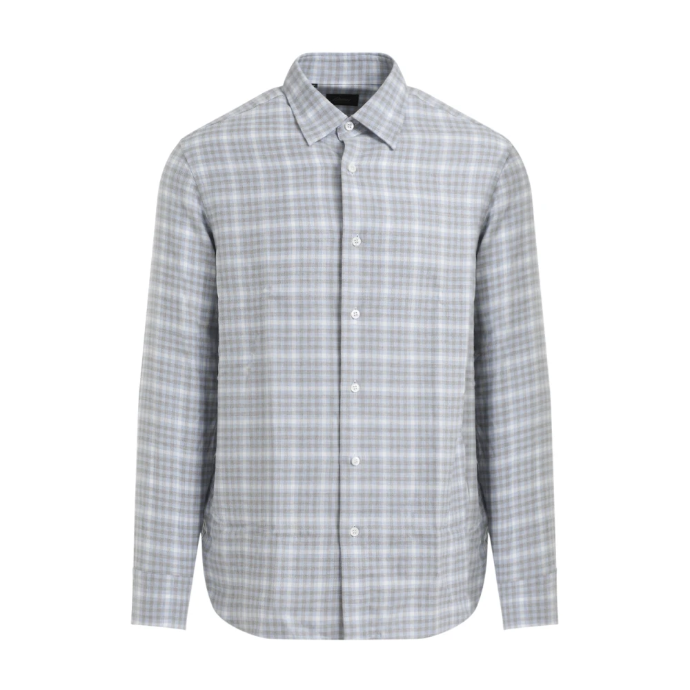 Brioni Sky Blue Verborgen Button-Down Overhemd Blue Heren