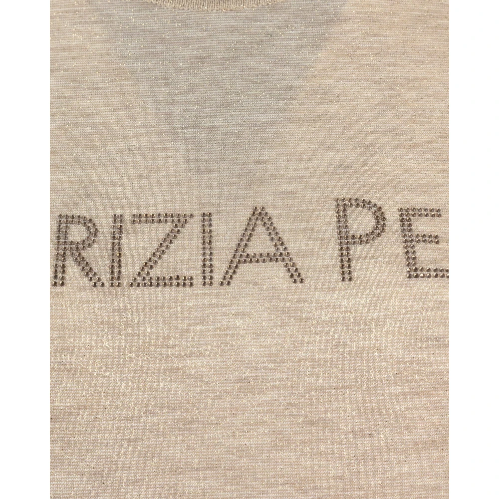 PATRIZIA PEPE Korte Mouw Ronde Hals T-shirt Beige Dames