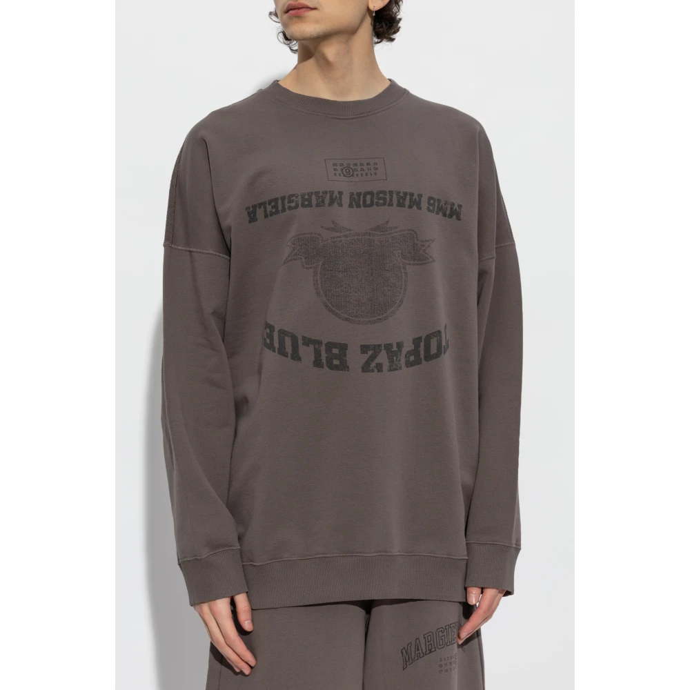 MM6 Maison Margiela Geprintte Sweatshirt Brown Heren