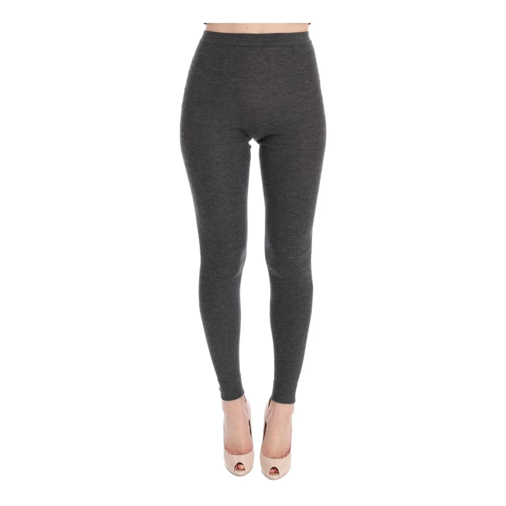 Dolce & Gabbana Women's Gray Leggings,, Luxury Cashmere Stretch Tights 3XS
