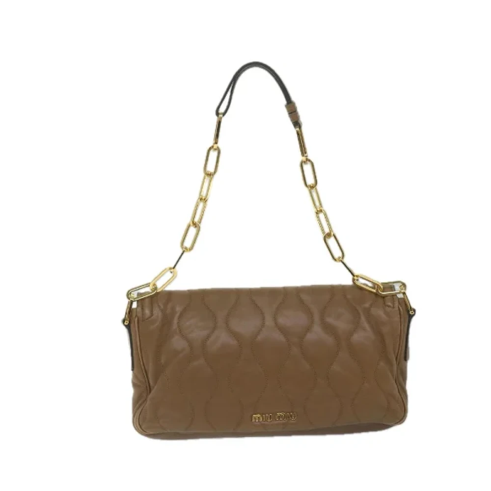 Miu Pre-owned Leather shoulder-bags Brown Dames