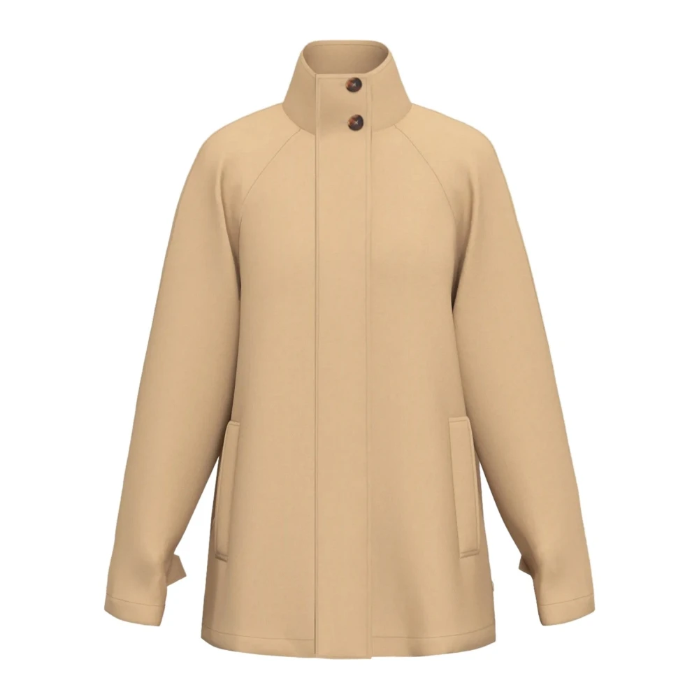 Emme Di Marella Women's Beige Single-Breasted Raincoat - Single-Breasted Coats - L - Coats