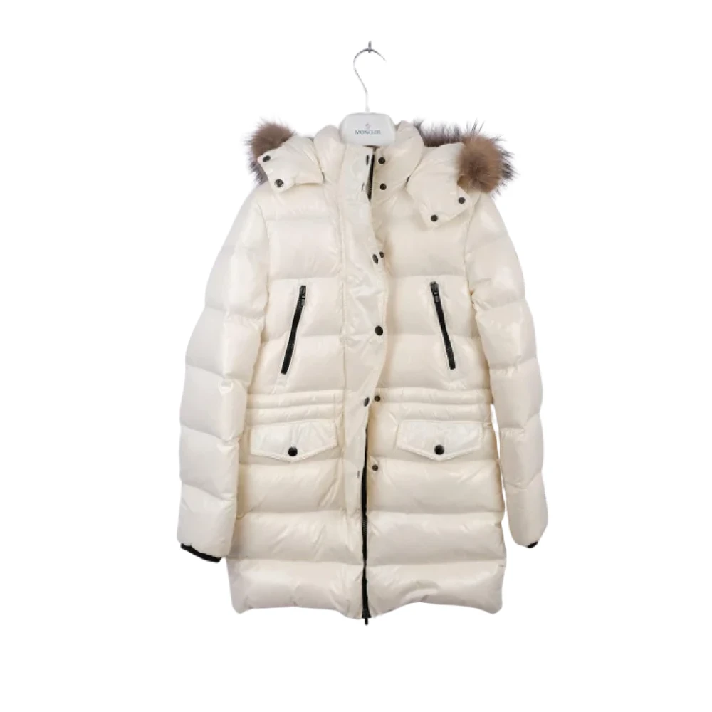 Moncler Pre-owned Witte Puffer Jas Maat Klein White Dames